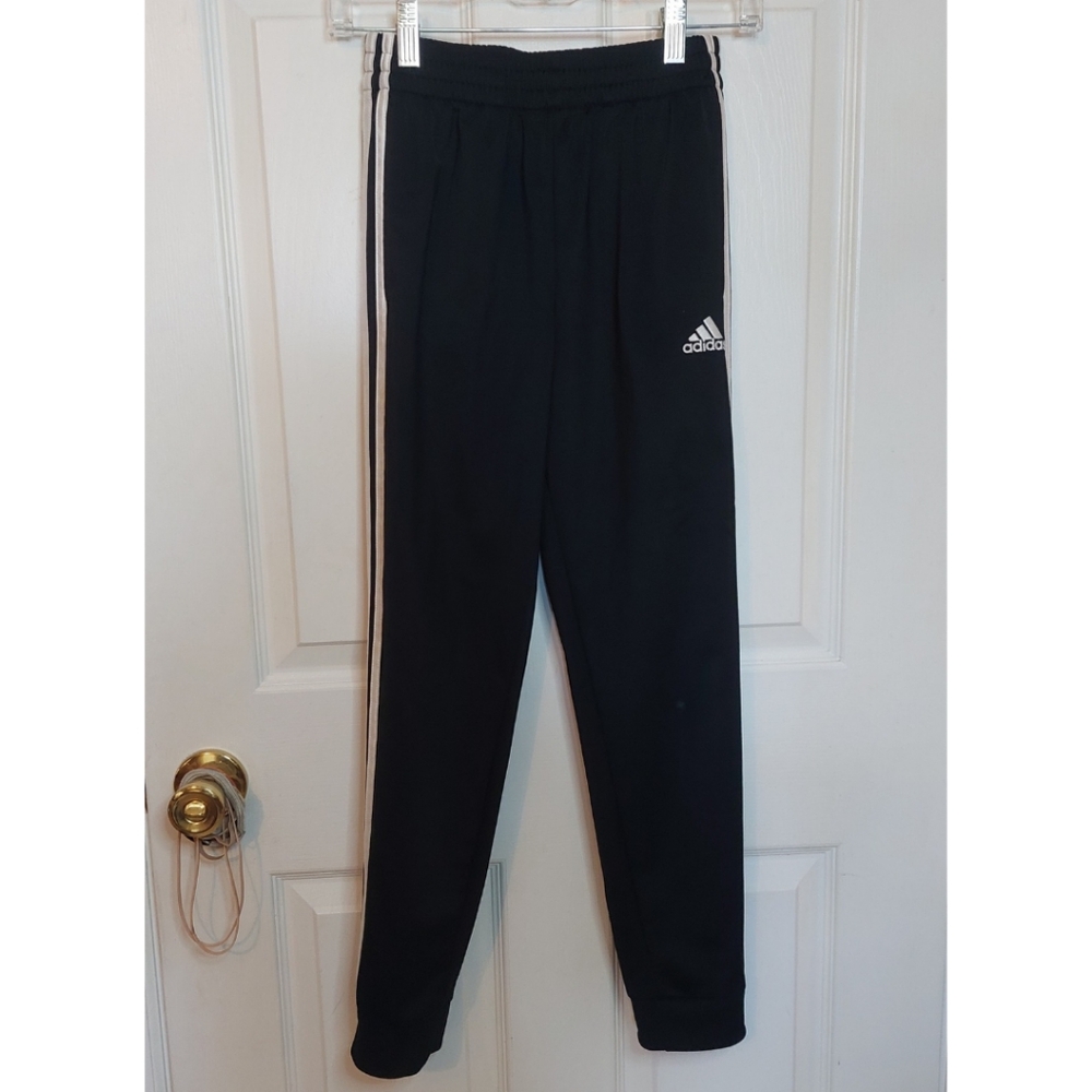 Adidas Black White Three Stripe Jogger Sweatpants Athletic Track Pants Size M